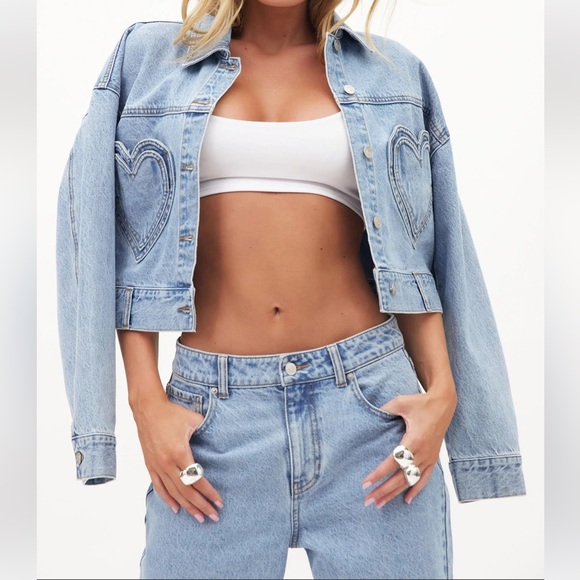 Heart Denim Jacket and Jeans - worn for pics only - Picture 2 of 7